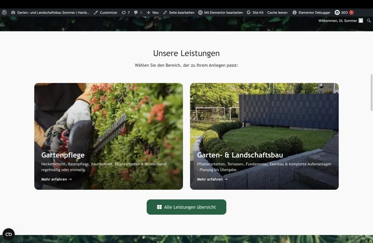 GL Sommer Leistungen — Gartenpflege und Garten- & Landschaftsbau Ubersicht